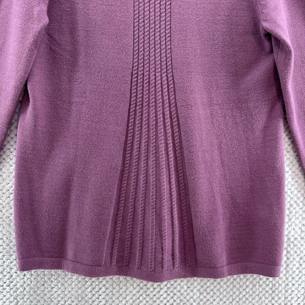 Soft Surroundings Purple Knit Sweater Womens Size L Long Sleeve Pullover - Picture 4 of 11